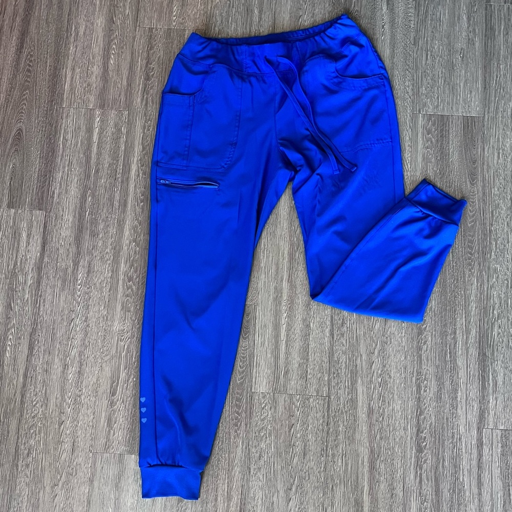 HeartSoul Galaxy Blue Jogger Scrub Pants